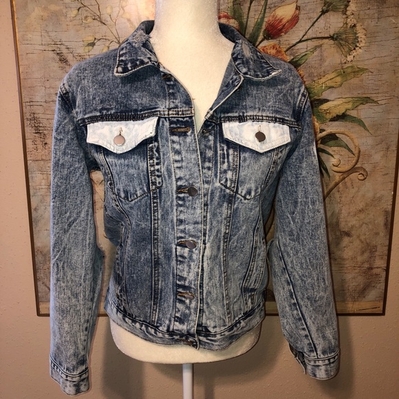Wren & Glory Rare I Love You Denim Jacket Sz M - Picture 12 of 16